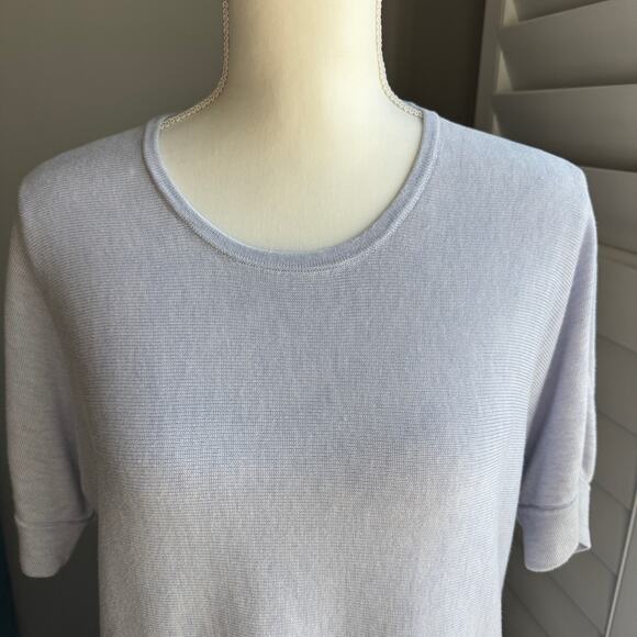 EILEEN FISHER Top Womens M Pale Periwinkle Tunic Tencel Silk Resort Wear Cruise - Picture 7 of 11